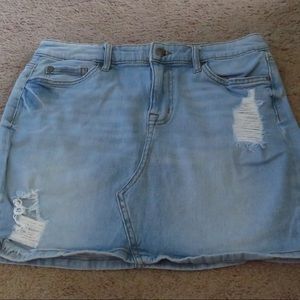Distressed Jean Skirt